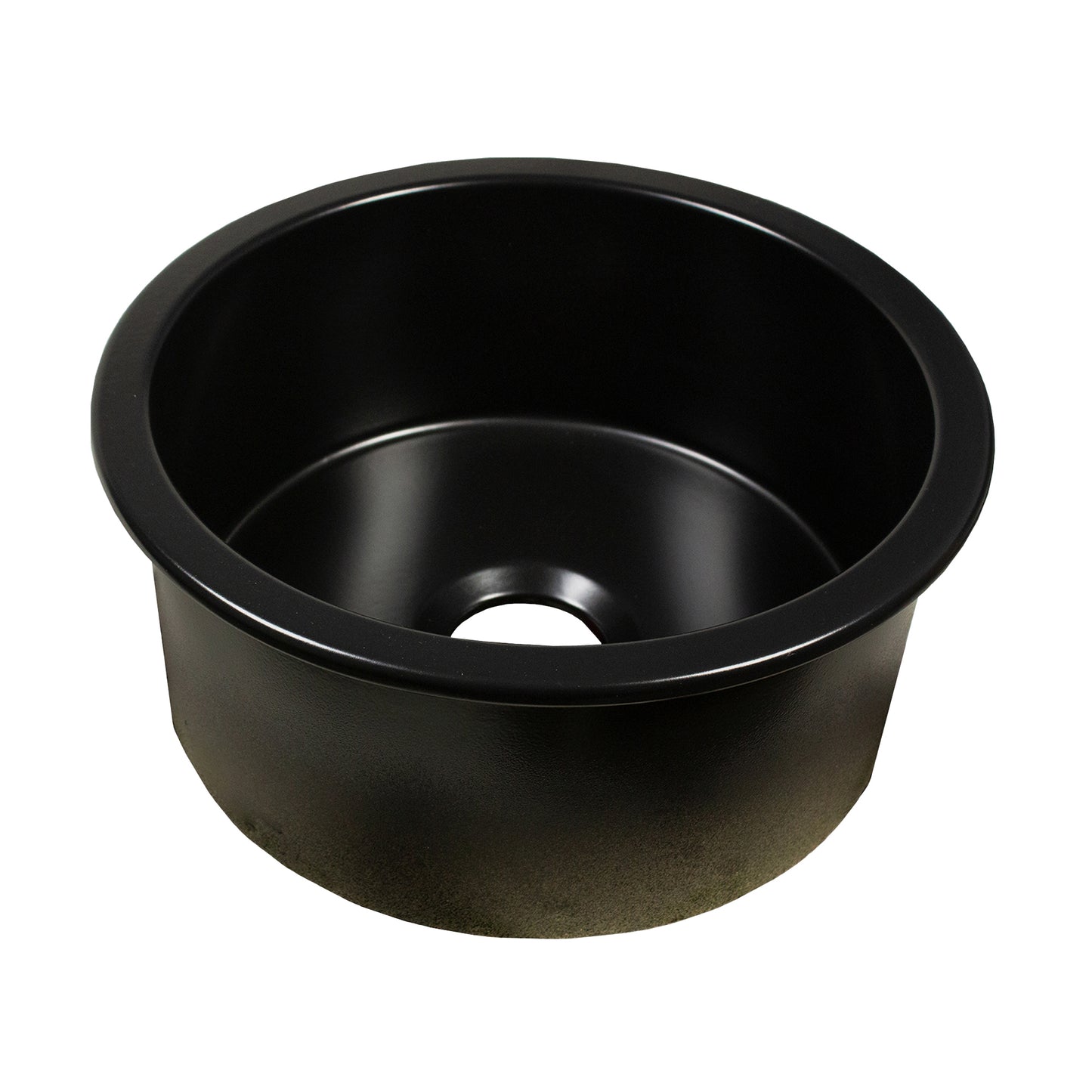 Nantucket Hyannis-18MB 18-inch matte black round fireclay bar-prep sink, view 4