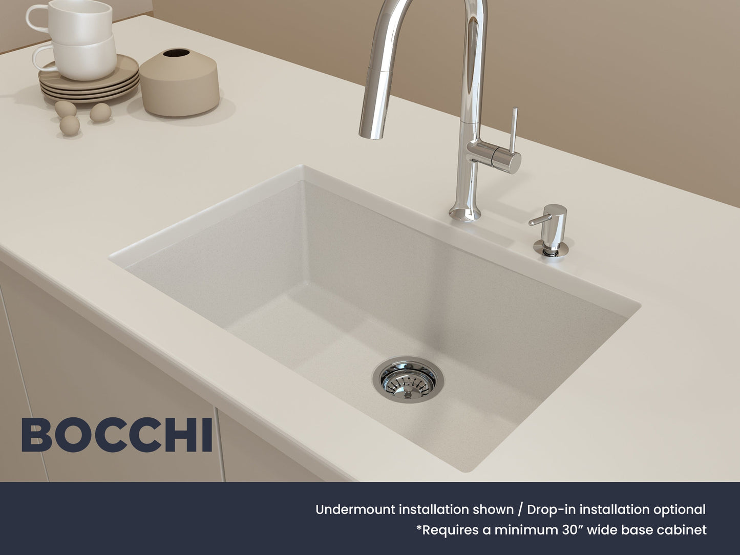 BOCCHI CAMPINO UNO 27" Dual-Mount Single Bowl Granite Composite Kitchen Sink installation example
