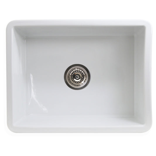 Nantucket 24" Island Collection Fireclay White Single Bowl Dualmount Sink ISFC24W-SB1