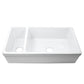 Nantucket ISFCGW35X19DBSO 35-inch Italian fireclay 90/10 double bowl farmhouse sink, view 3