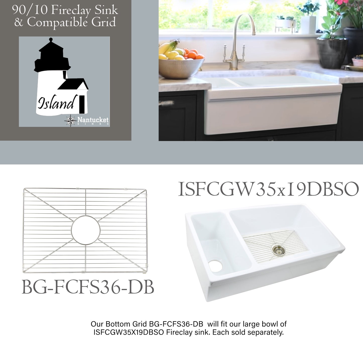 Nantucket ISFCGW35X19DBSO bottom grids