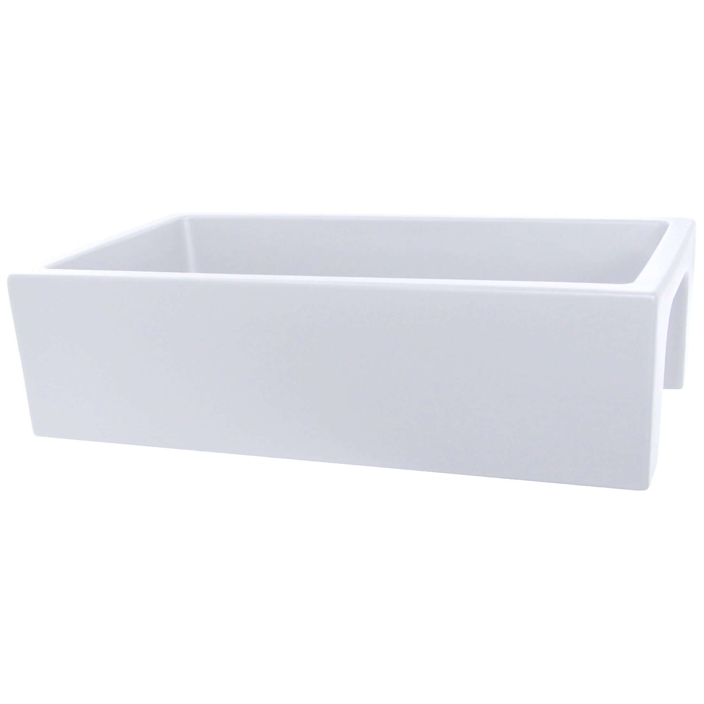 Nantucket 36" Reversible Italian Fireclay Farmhouse Sink - ISFCW36x18SO, showcasing a sleek white design.