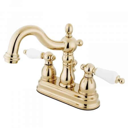 KINGSTON Brass 4" Heritage Centerset Bathroom Faucet - Polished Brass