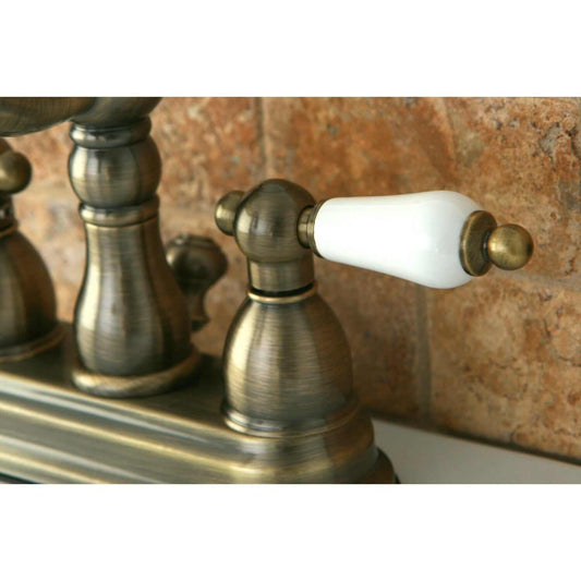 KINGSTON Brass 4" Heritage Centerset Bathroom Faucet - Antique Brass