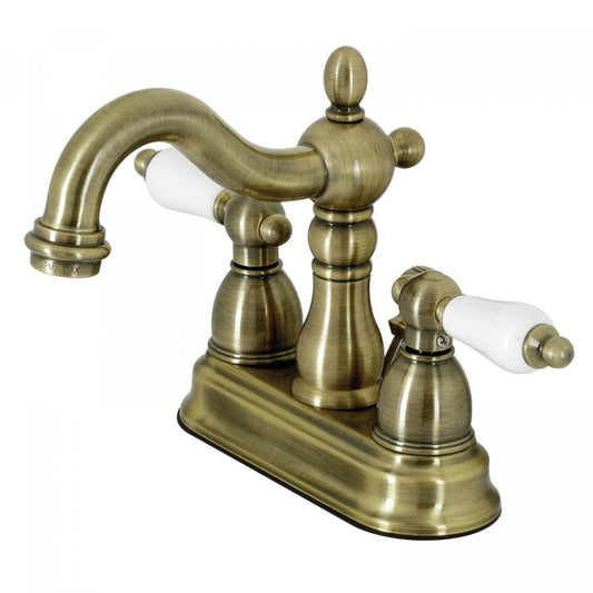KINGSTON Brass 4" Heritage Centerset Bathroom Faucet - Antique Brass