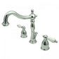 KINGSTON Brass Heritage Widespread Bathroom Faucet with Plastic Pop-Up - Polished Chrome