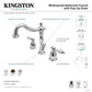 KINGSTON Brass Heritage Widespread Bathroom Faucet with Plastic Pop-Up - Polished Chrome