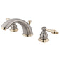 KINGSTON Brass Victorian Widespread Bathroom Faucet - Brushed Nickel/Polished Brass
