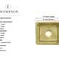Thompson Rivera hand-hammered semi-satin brass bar and prep sink KPU-1715HPB, dimension drawing