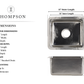 Thompson Rivera hand-hammered stainless steel bar and prep sink KPU-1715HSS, dimension drawing