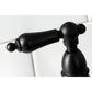 Close up of Kingston Brass KS1270ALBS matte black faucet handle on a white background