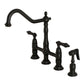 Kingston Brass KS1270ALBS matte black kitchen faucet set on a white background