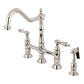 Kingston Brass KS1276ALBS polished nickel kitchen faucet set on a white background
