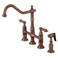 Vintage-style Kingston Brass KS127ALBSAC antique copper kitchen faucet set on a white background