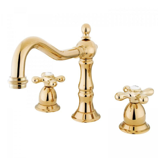 KINGSTON Brass 8" Widespread Bathroom Faucet - Polished Brass