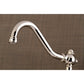 Kingston Brass KS3246AX Polished Nickel bathroom faucet detail on a brown background