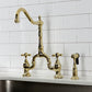 Kingston Brass English Country Deck Mount Bridge Kitchen Faucet