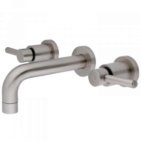 KINGSTON Brass Concord 2-Handle Wall Mount Bathroom Faucet - Brushed Nickel