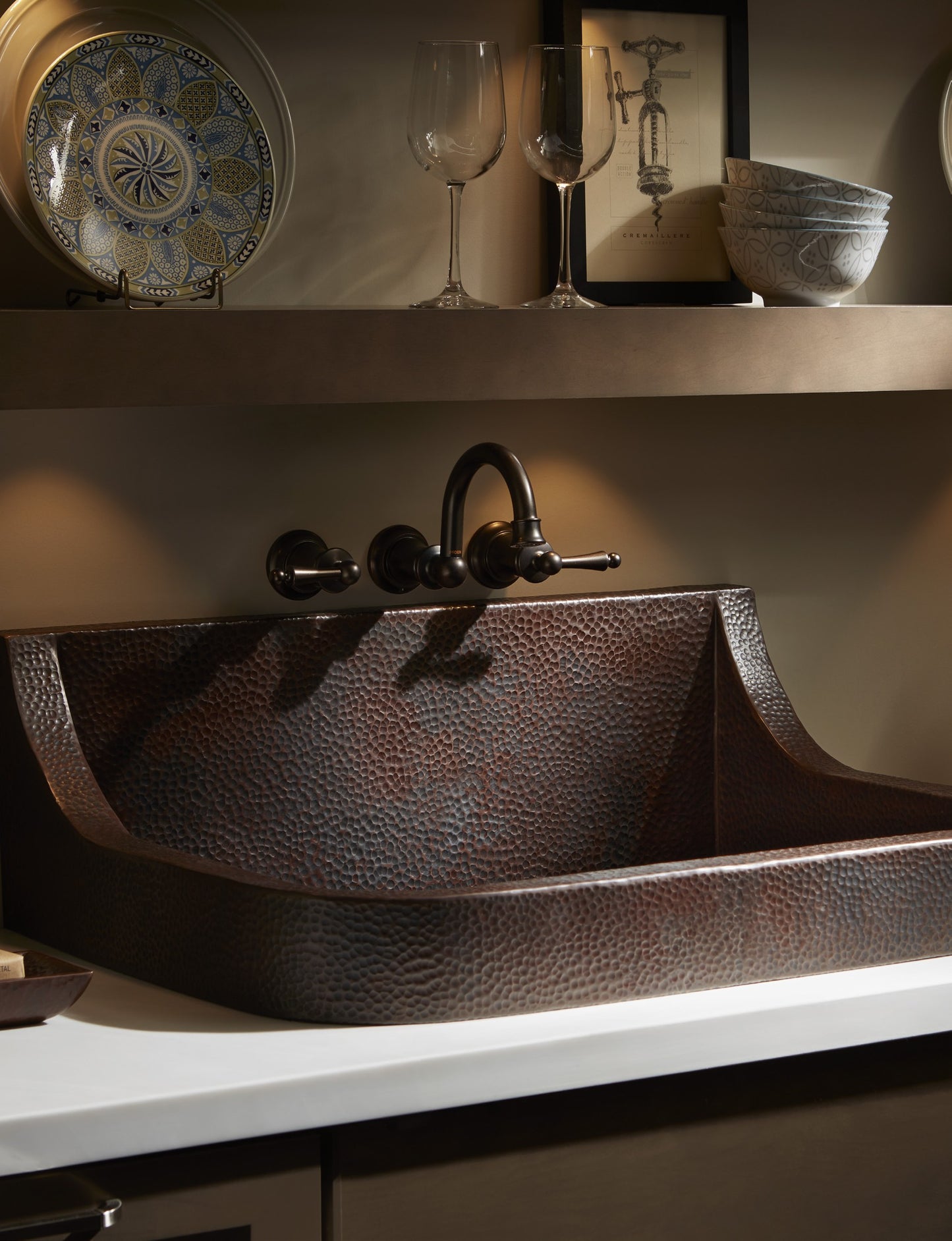 Thompson Diaz 30" Hammered Aged Copper Single Bowl Kitchen Sink - KSD-3022BC