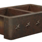 Thompson Kahlo 2KS-AD-1 aged copper farmhouse sink with hammered star design on the apron