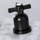 Faucet handle detail for Millennium widespread bathroom faucet in matte black finish