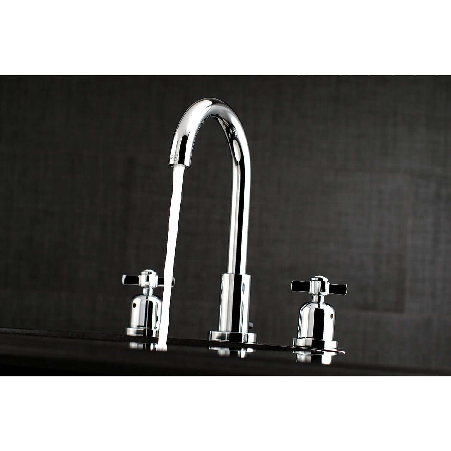 Lifestyle image showing water flow for Millennium bathroom faucet in polished chrome