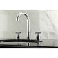 Lifestyle image in bathroom of Millennium widespread faucet in polished chrome