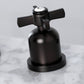 Faucet handle detail for Millennium widespread bathroom faucet in oil rubbed bronze finish