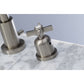 Faucet handle detail for Millennium widespread bathroom faucet in brushed nickel