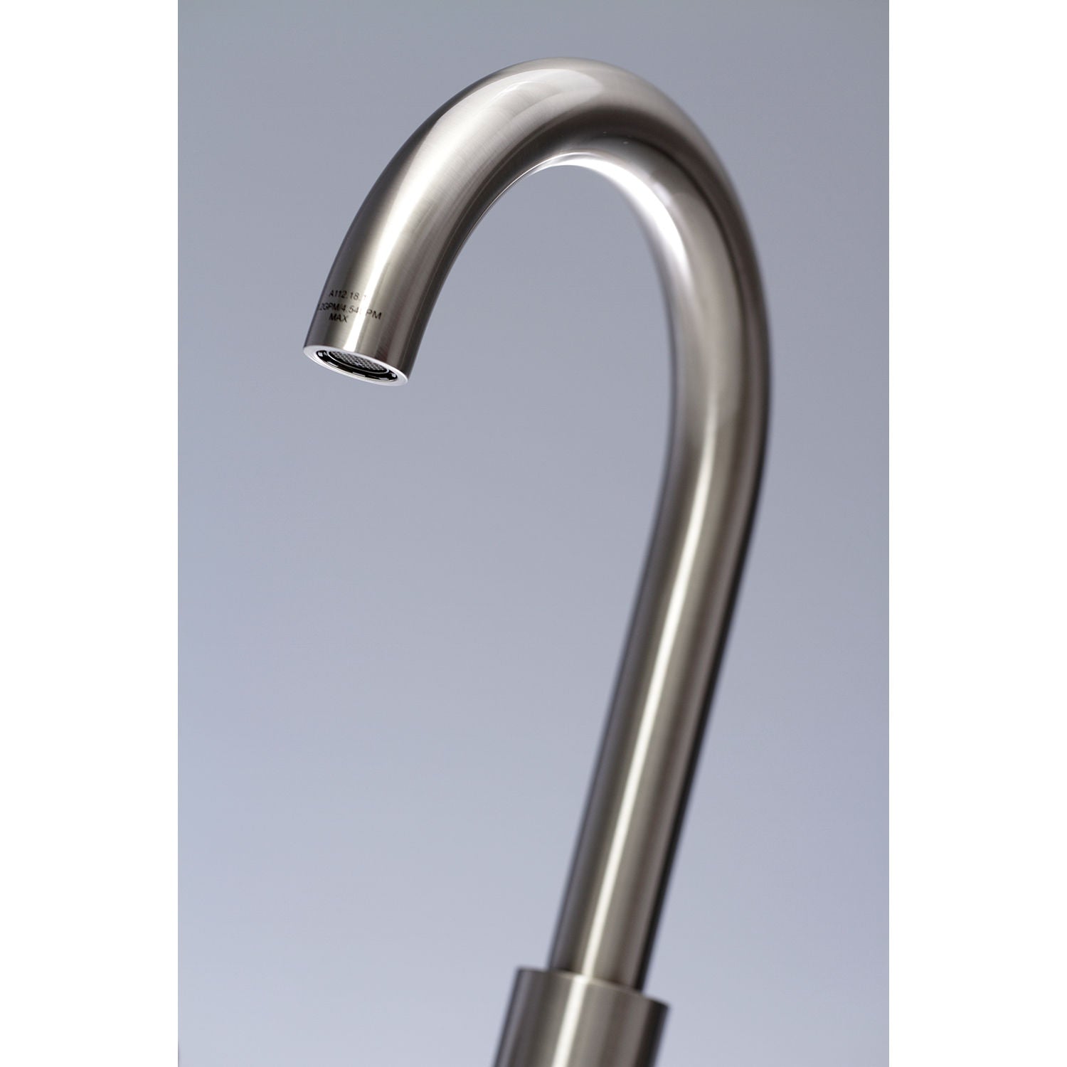 Spout detail for Millennium widespread bathroom faucet in brushed nickel