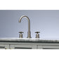 Lifestyle image in bathroom of Millennium widespread faucet in brushed nickel