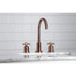 Alternate Lifestyle image in bathroom of Millennium widespread faucet in antique copper finish