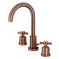 Main image for Millennium widespread, 2 handle bathroom faucet in antique copper finish