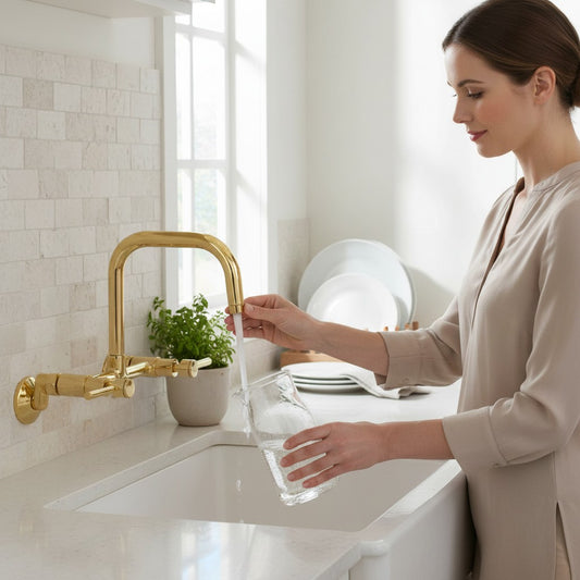 Kingston Brass KS813SB Concord Wall Mount Bridge Kitchen Faucet