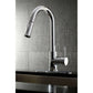 Kingston Brass LS862XDL single -handle chrome kitchen faucet installed with deck plate