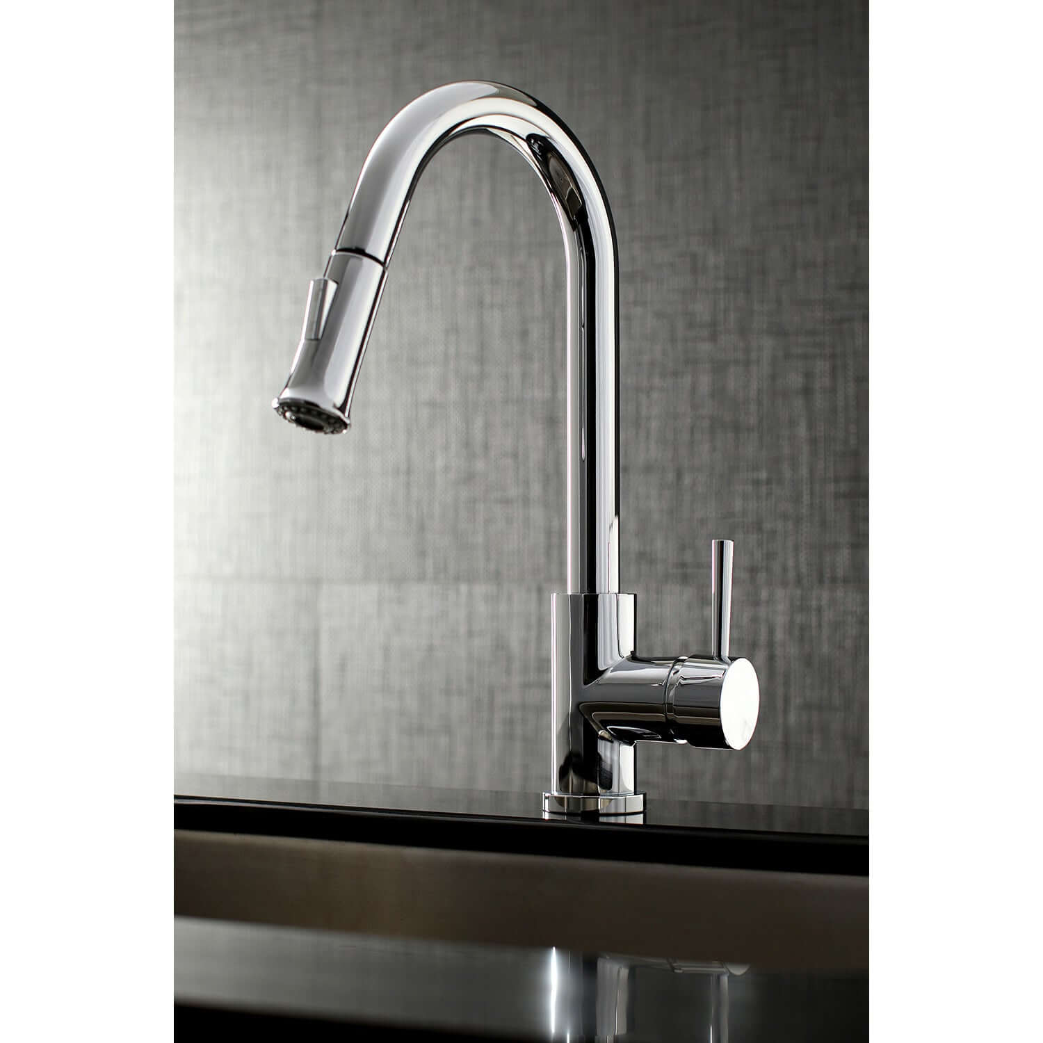 Kingston Brass LS862XDL single -handle chrome kitchen faucet Installed without deck plate