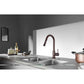 Kingston Brass LS8625DL single-handle oil rubbed bronze kitchen faucet installed with deck plate