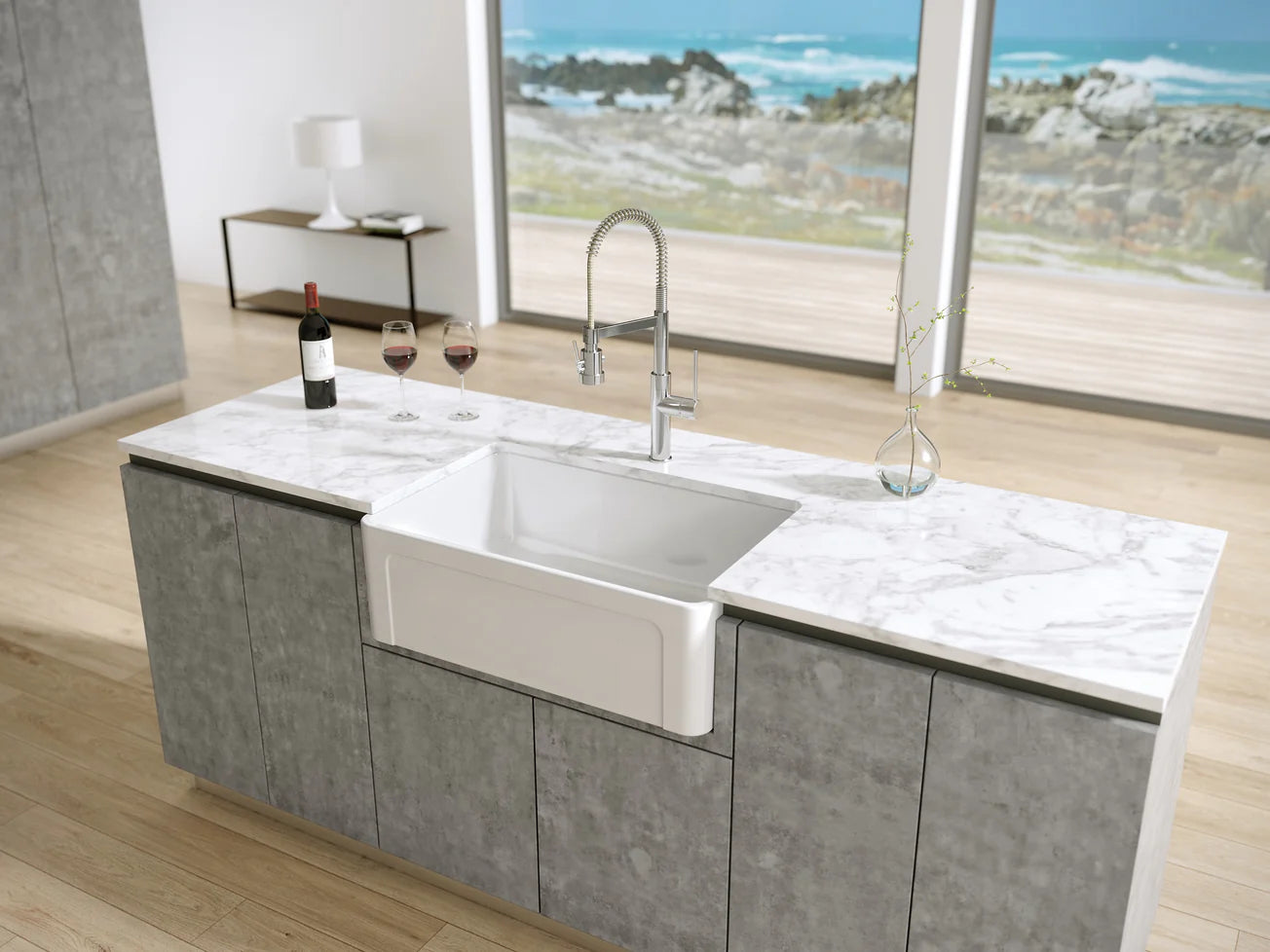 LaToscana 30" Fireclay Farmhouse Sink LTW3019W