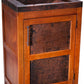 Thompson Lerma Chica solid wood vanity VTS with hammered aged copper top and sink, angled view