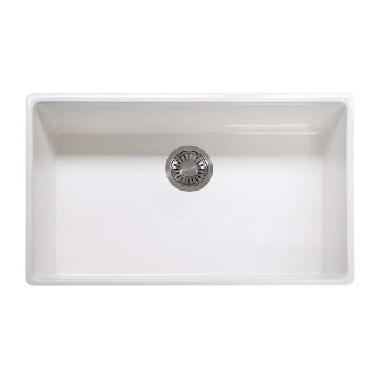 Franke Farm House 33 inch white apron-front single bowl fireclay kitchen sink FHK710-33WH