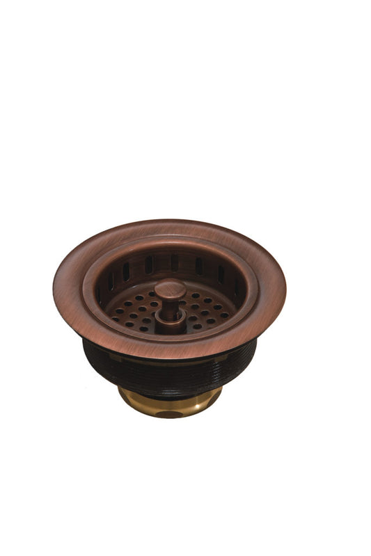 Thompson Traders antique copper 3.5" basket strainer TDB35-AC