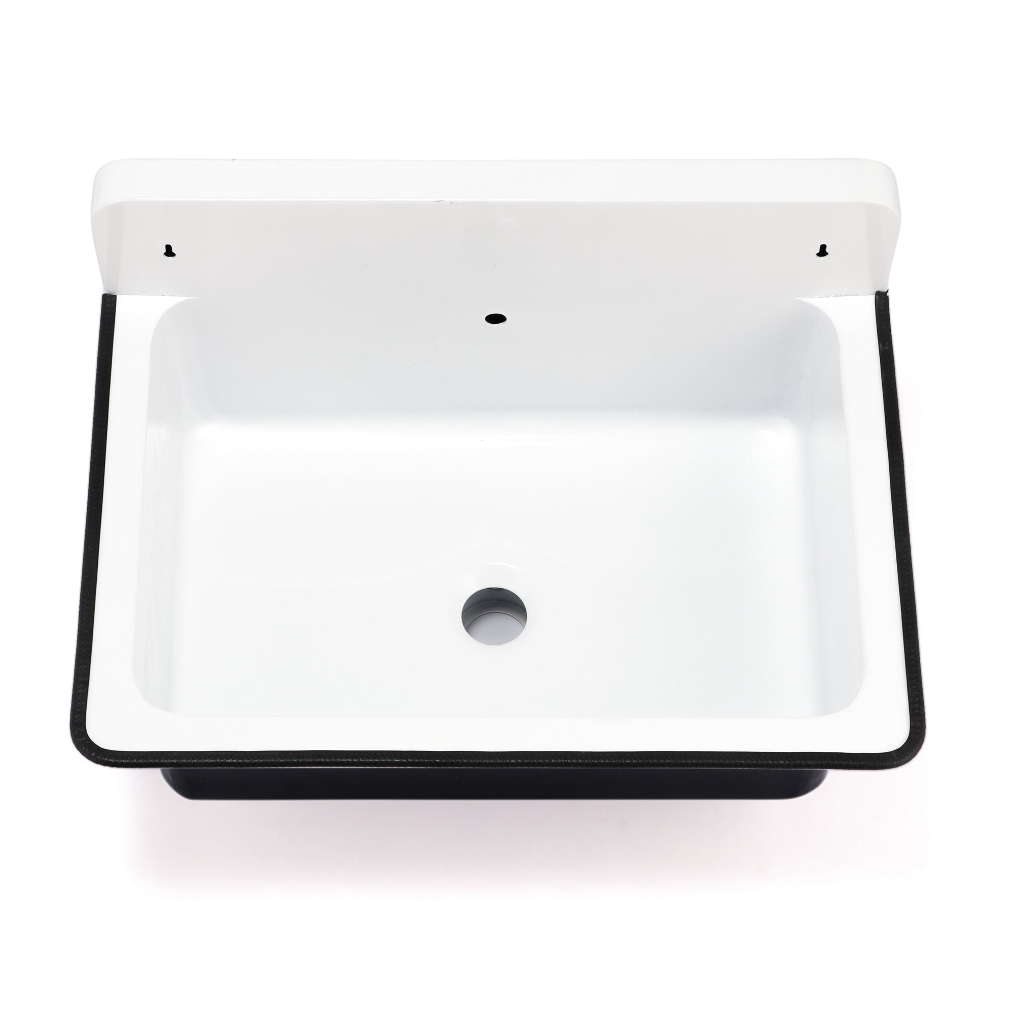 Nantucket NS-ACBS20OF-BLKW 20-inch black wall mount bucket sink, view 2