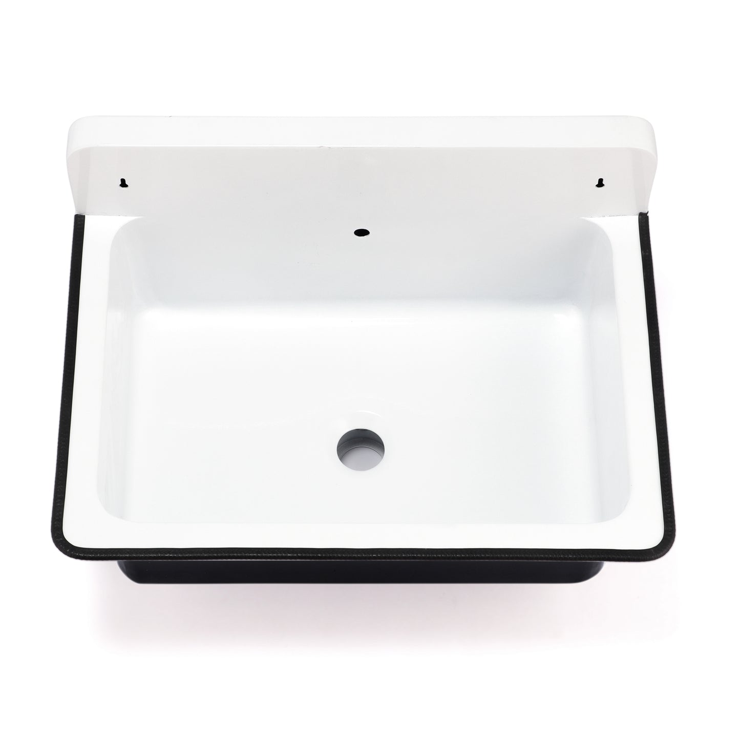 Nantucket NS-ACBS20OF-BLKW 20-inch black wall mount bucket sink, view 2