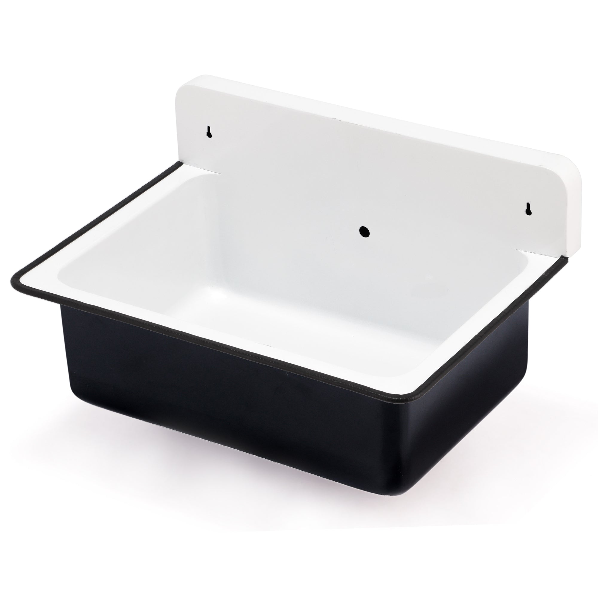 Nantucket NS-ACBS20OF-BLKW 20-inch black wall mount bucket sink, view 3