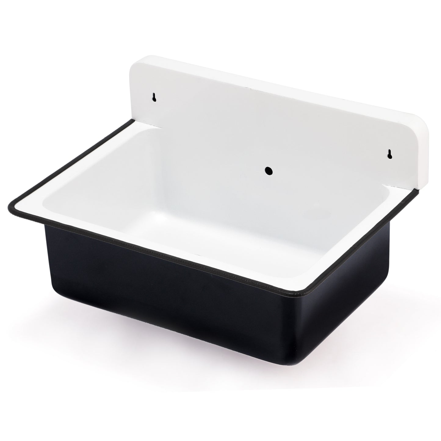 Nantucket NS-ACBS20OF-BLKW 20-inch black wall mount bucket sink, view 3