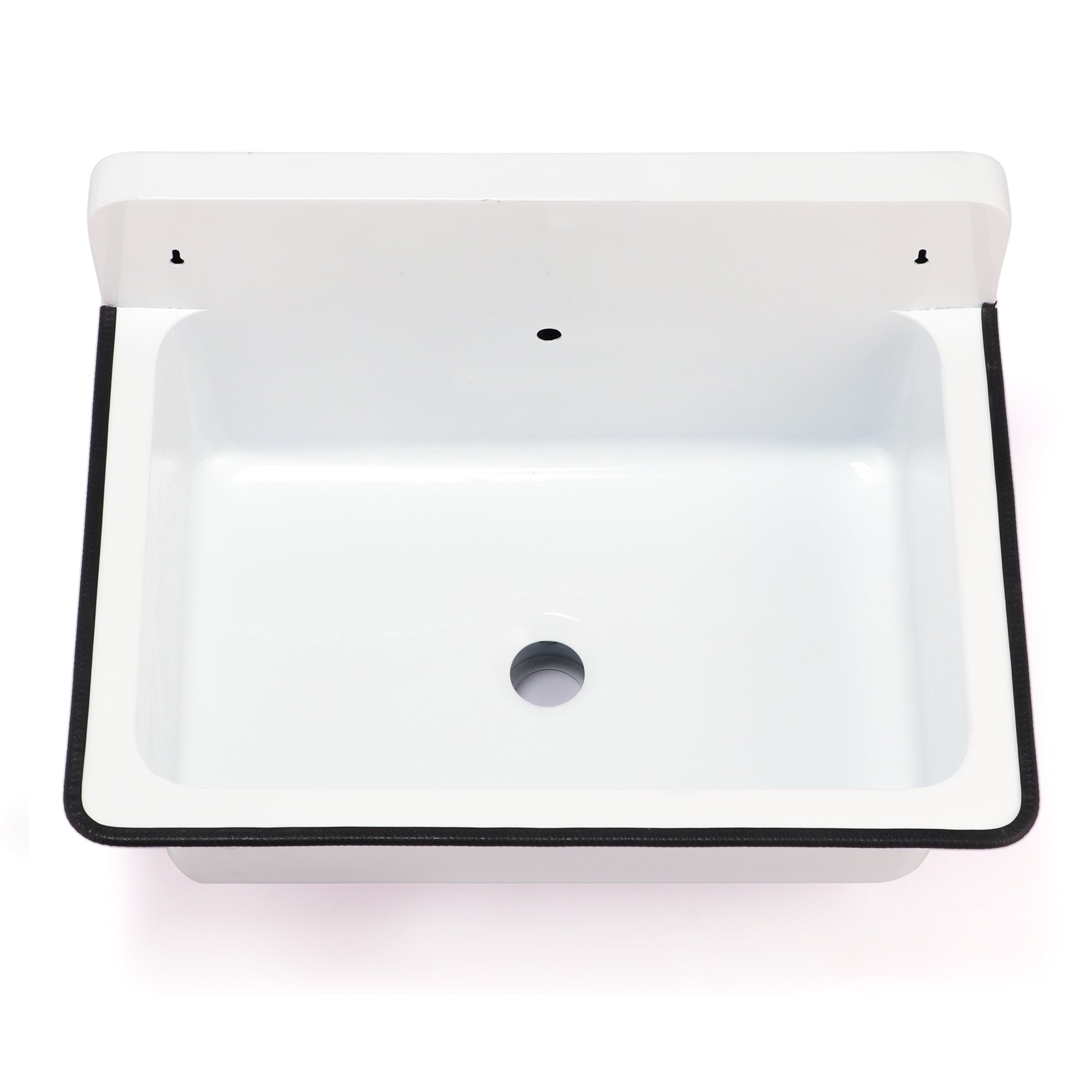 Nantucket NS-ACBS20OF-WW 20-inch white wall mount bucket sink, view 3