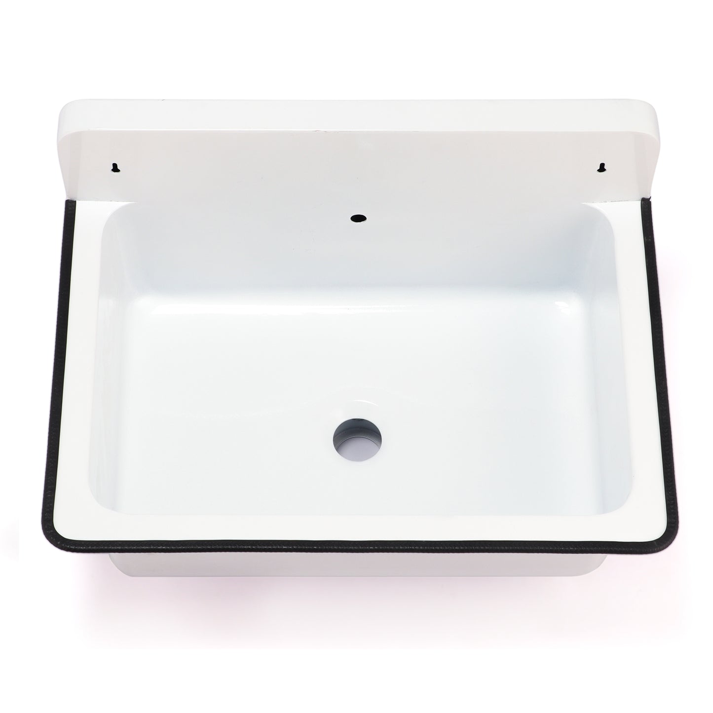Nantucket NS-ACBS20OF-WW 20-inch white wall mount bucket sink, view 3