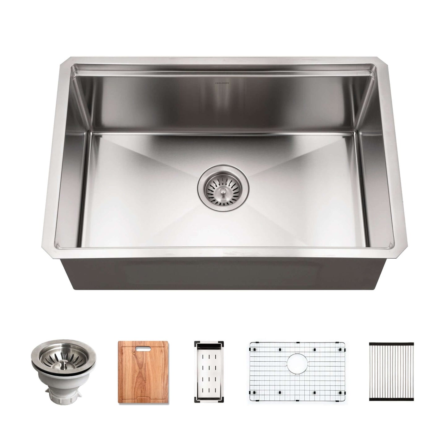 HOUZER NOVUS 26" Stainless Steel Undermount Single Bowl Workstation Kitchen Sink with Accessories - NVS-16-2700