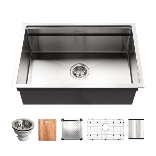 HOUZER NOVUS 26" Stainless Steel Undermount Kitchen Sink, NVS-2600