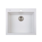 LaToscana One Series 23" Drop-In Single Bowl Kitchen Sink front view in Milk White with air purification technology.